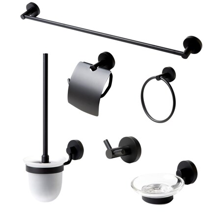 Alfi Brand Black Matte 6 Piece Bath Accessory Set AB9513-BM
